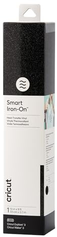 Cricut Smart Iron-On Heat-Transfer Vinyl | 1 Sheet | 33cm x 2.7m | Glitter Black, (9ft), 2009060