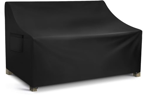 WLEAFJ Patio Sofa Cover Waterproof, 3-Seater Outdoor Sofa, Heavy Duty Deep Lounge Loveseat, Large Lawn Furniture with Air Vent, 82.6’’ W x 39’’ D x 28’’ H