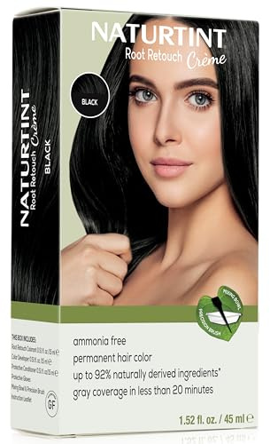 Naturtint Black Root Retouch Crème Permanent Hair Color - Ammonia Free, Conceal Grays, No Artificial Scent, 1.52 Fl Oz