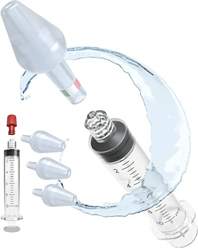Rino Set Lavaggio Nasale Bambini e Adulti, Kit Pulizia Naso Made in Italy con Siringa e Irrigatore per Soluzione Fisiologica (1 Siringa, 3 Olive)