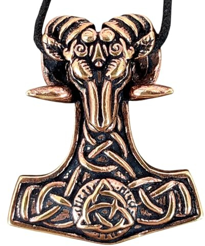 Kiss of Leather Anhänger Thorshammer aus Bronze mit Baumwollband, Br. 172