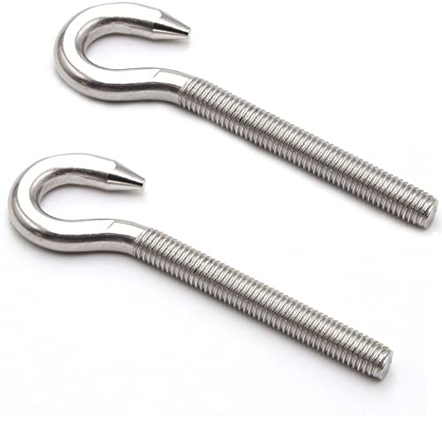 4 Stück M8 Hakenschrauben 304 Edelstahl Langschaft Ring Schraube Hohe Härte Stahl Haken Bolzen Anhänger Schraubhaken Aufhängung Haken für Schaukelstuhl Gartenarbeit (M12)