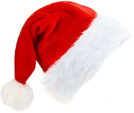 Witeygai Weihnachtsmütze Nikolausmütze.Weihnachtsmann Santa Mütze Rot fur alle Erwachsene Einheitsgröße.Weihnachtszubehör