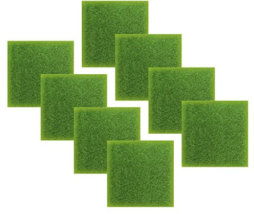 Amindz 8 Stück Künstliche Rasen Gras Miniatur Garten Verzierung Kunstrasen 15x15 cm Kunstrasen Verzierung Moos DIY Dekorationen Mikro Landschaft Miniatur Haus Deko