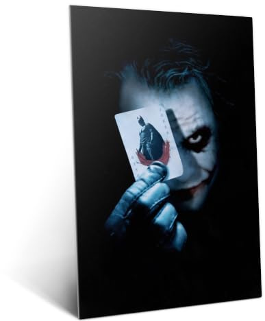 Displate Offiziell DC Comics MetallPoster Magnetische Befestigung Inklusive Lizenziert Bilder Hochwertiges Poster The Dark Knight - Joker with Batman card 45 cm x 32 cm