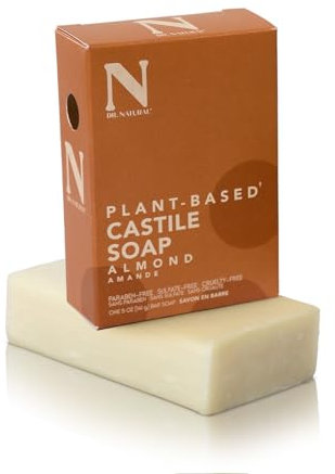 Dr. Natural Castile Bar Soap - Multipurpose Soap Bar with Anti-Acne Properties - For Face, Body and Hair - Sensitive Skin Body Wash - Almond - 140 g
