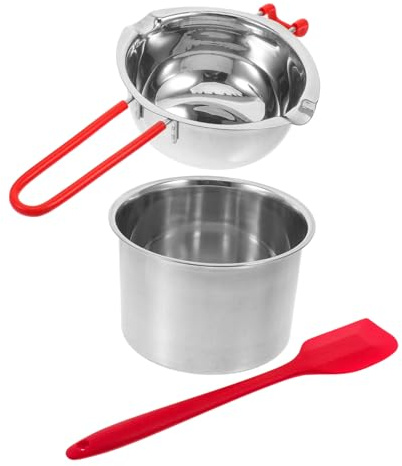 UPKOCH Pentola Doppia Cottura e Design Compatto Resistente All’ossidazione da 600ml in Acciaio Inossidabile per Sciogliere Cioccolato e Caramelle Spatola Colore Casuale per Uso in Cucina