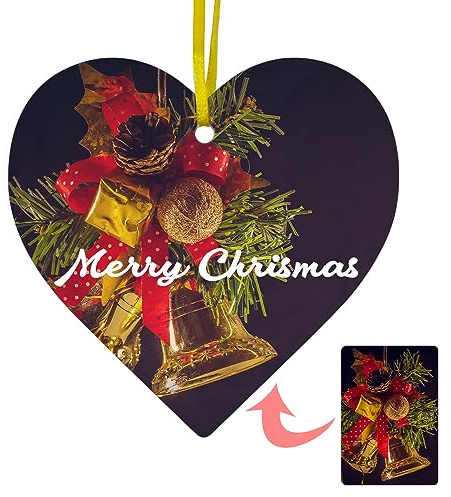 Personalisierte Weihnachten Dekoration Acryl AnhäNger HäNgendes Ornament Mit Personalisiertem Design Und Foto/Text Personalisiert Handwerkliche Dekorationen Personalisiertes Geschenk (Herzförmig)