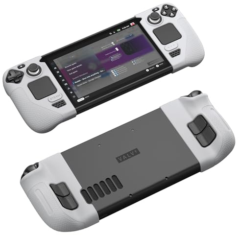 JSAUX Silicone Grip Case Set for Steam Deck OLED/LCD, Left & Right, Grey | Slip-Resistant Texture, Enhanced Grip, Comfortable Touch, Scratch Protection, Unobstructed Airflow, For Steam Deck