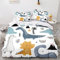TSOPEFI Set di biancheria da letto per bambini, con motivo a dinosauri, con stampa colorata a forma di dinosauro, per ragazzi e ragazze (200 x 200 cm, B)