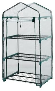 Top Home Solutions® Mini Greenhouse - 3 Tier Cold Frame With Clear PVC Cover, Roll-Up Zipped Door - Portable Greenhouse For Plants And Seedlings - Perfect for Outdoor Garden and Home