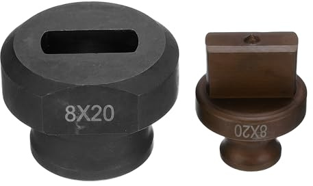 QUARKZMAN Troqueladora Hidráulica para Perforar Agujeros Φ8×20mm Precisos en Forma Ovalada - Kit de Perforación Hidráulica Eléctrica para Máquina MHP-20 JP-20, Borgoña y Negro