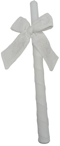 Vela para Bautizo personalizada - Vela Bautismal Personalizable con nombre y fecha – Vela de Bautizo decorada - Cirio de Bautizo - Modelo Bambula – Nenel (Beige)