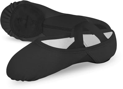 Bezioner Ballettschuhe Mädchen Hochelastisch Ballettschläppchen Damen Tanzschuhe Mit Geteilte Ledersohle für Kinder und Erwachsene
