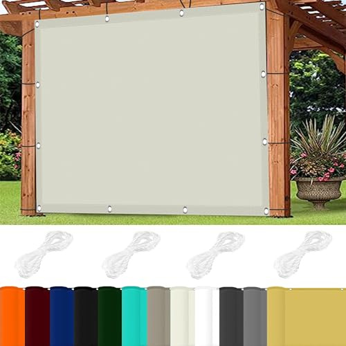 Sonnensegel Wasserabweisend 2 x 3 m 98% UV Schutz Rechteckig Sonnenschutz Netz mit Ösen Und Kordel,Ohne Bohren für Balkon Terrasse Garten Camping, Elfenbein