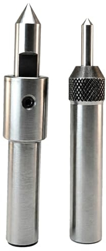 MachEl Spring Center Tap Guide Tool Set of 2, Hardened Steel, 1/2 Shank | Spring-Loaded Reversible Center, Precision Tap Alignment for Lathe, Milling Machine, Drill Press & Jig Bore Threading