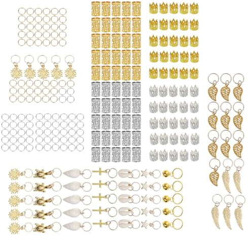 FOYTOKI 250piezas Adornos Para Cabello Dreadlocks Anillos y De Metal y Decoración Para Trenzas Para Fiestas y Eventos