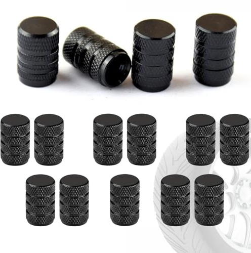 15 Tapones de Rueda de Coche - Aluminio - Válvula para Neumáticos, Tapones de Alta Resistencia, Tapon de Rueda de Coche. (Negro)