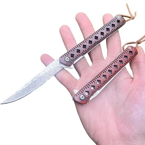 Obespina Couteau Pliant Poche Damas Style Japonais Acier 67 Couches VG10 lame Tranchante Manche bois Collection Cadeau Homme gentlemen camping découpe edc fin extérieur linerlock