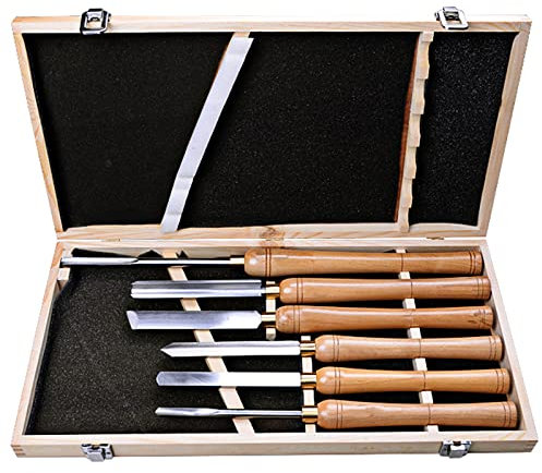 OLSKFUH Ciseau De Tour en Acier Rapide, Outils De Tournage du Bois pour Tour, Outils De Tour À Bois en Carbure, Outils Et Accessoires De Travail du Bois, Ensemble De Ciseaux De T,
