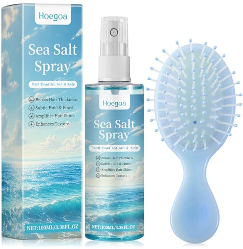Sea Salt Spray - Agua Marina para el Cabello - Producto Pre-Estilizante para Cabello Más Grueso y Textura Estable (100 ml + 1 Peine)