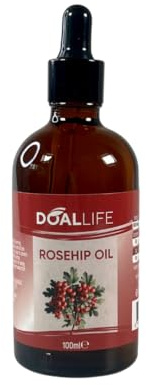 DOALLIFE Nypon olja kallpressad 100 ml – 100 % ren, naturlig rosenolja för hud, hår och naglar – fuktkräm, anti-åldrande och anti-rynk ansiktsolja – vegansk