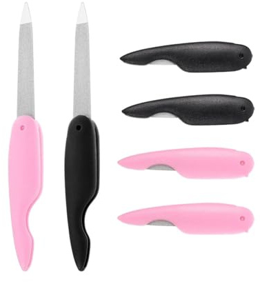 GAJUS 6 Stück Klappbare Nagelfeile Nagelkunstwerkzeuge Große Nagelfeile Metall Nagelpolierwerkzeug Nagelpolierstreifen Trimmen Nagelfeile (Schwarz Pink)