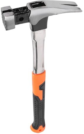 Campinghammer, Multifunktionaler Magnethammer für Hochleistungen für Zelteinsätze, Hornform, Hoher Stärke Edelstahl Ergonomischer Griff (quadratischer Kopf)