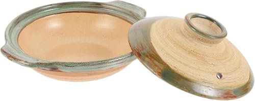 Clay Pot With Lid Korean Cooking Stone Bowl 18 Cm Ceramic Stoneware Stockpot Japanese Sumi Kannyu Donabe Clay Death Pot Porcelain Casserole Pot Earthenware Pot Dutch Oven, C, 1.8 Litres