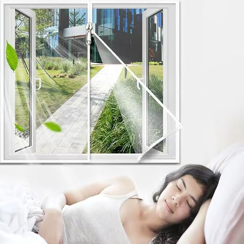 75x135cm Tissu pour Moustiquaire Fenêtre Stores, rideaux, moustiquaires Toile moustiquaire zippée pour fenêtre de Toit sans perçage