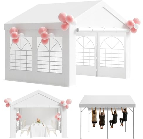 Airfish Pavillon 3x4 UV 50+,Partyzelt 3x4 Wasserdicht Stabil Winterfest, Gartenpavillon mit Metall Gestell, Verwendung für Gartenpartys, Pavillon Urlaubsfeiern, Hochzeiten, Marktstände, Weiß