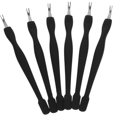 NIYANGLE Kit de Manucure 6 Pièces Pousseur de Peau Morte en Plastique Abs, Bords Lisses, Adapté pour Usage Professionnel et Domestique
