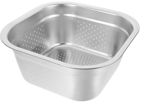 CHICAMPERA Passoire à Légumes Carrée 30 Cm En Acier Inoxydable Solide Bassine à Aliments Drainage Lavage Fruits Et Légumes La Cuisine Polyvalente