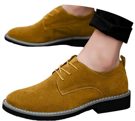 Traditional Shoes Men's Haferl Shoes Comfortable Traditional Leather Shoes Festive Elegant Oktoberfest Shoes Walking Shoes Outdoor Leisure Shoes Modern Lightweight Hiking Boots, yellow, 12.5 UK