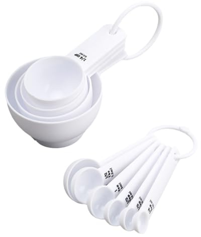 SAFIGLE Cucharas Medidoras de Cocina con Escala Diseño Ergonómico Fácil Limpieza y Almacenamiento Compacto Herramienta Precisa para Repostería y Horneado