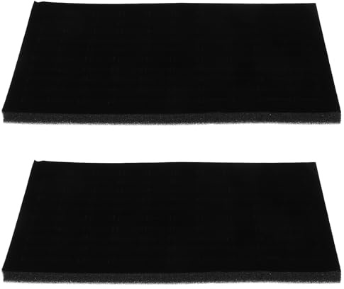 Mikikit 2 Pezzi 2 Pezzi Inserto in Spugna Nera per Vassoio Portagioie, Cuscino Porta Orecchini e Anelli, Imbottitura Espositore Gioielli per Uso Domestico e Negozi