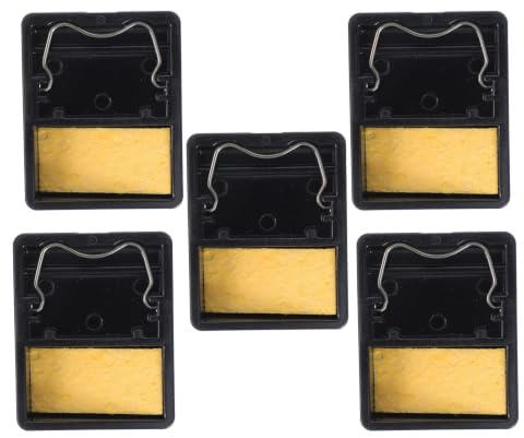 NUOBESTY Mini Soldering Iron Stand Holder Black 5pcs Mini Soldering Stand with Cleaning Sponge Plastic Stainless Steel Sponge, for Electronics Hobbyists and Repair Engineers, Assembly