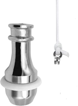 Blind Cord Pull Handle with 1.5m Nylon Pull Cord String Connector Extension | Rubbe Weighted Light Pulls Cord Handle End for Bedroom Bathroom Shower Toilet Ceiling Light Fan Switch Chrome Anti-Slip Grip