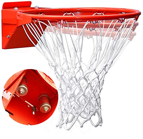 ProSlam 180° Heavy Duty Breakaway Basketball Rim, 18 Double Spring Flex Replacement, 5/8 Solid Steel, Positive Lock, Fits 4 Hole Patterns (5x5,5x4,4x3,5x3) Backboard
