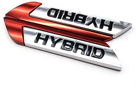 HIGGER 1 par coche insignia de metal emblema 3D HÍBRIDO maletero del coche auto logo adhesivo adhesivo para la mayoría de los coches (Rojo)