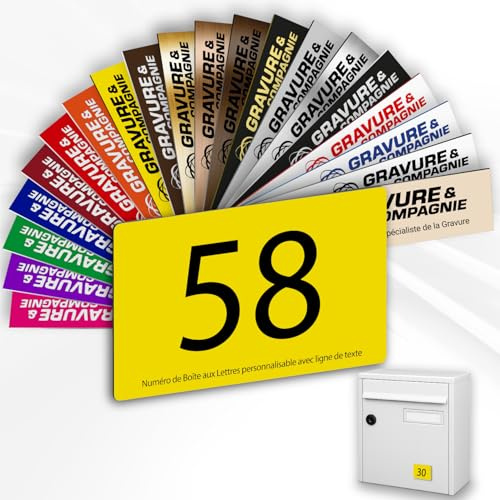 Letterbox Number – Adhesive PVC Engraved Plaque – Custom House/Mailbox Number SignLetterbox Number – Adhesive PVC Engraved Plaque – Custom House/Mailbox Number Sign - MEDIUM 7 x 5 cm (Yellow)