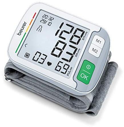 Beurer BC 51 Handgelenk-Blutdruckmessgerät, klinisch validiert, Positionierungsanzeige, XL-Display, farbiger Risiko-Indikator, Arrhythmie-Erkennung, 2 x 120 Speicherplätze