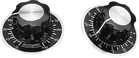 CENPEK Northwest Guitars KNOB-A03 Potentiometer-Regler, Lautstärkeregler, Audio, E-Gitarre, Bass, Schraubentyp 27 x 16 mm (dh) + 10 Stück im Maßstab 0-100