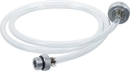 BGS 1404 | Getriebeöl-Befüllschlauch | für VAG DSG Getriebe | 1,5 m | Außengewinde M24 x 1,5 | Innengewinde M38 x 3 | Rücklaufventil | Aluminium-Adapter | für 1 l Ölbehälter