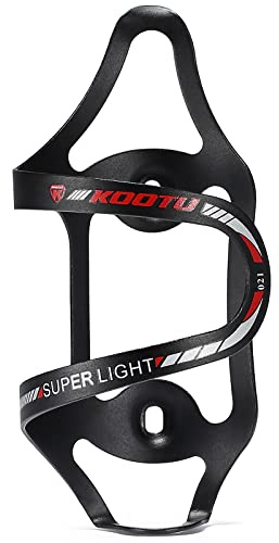 KOOTU Fahrrad Flaschenhalter aus Aluminiumlegierung, Leichter seitlicher Zugriff Käfig für Mountainbike, Rennrad, Hybrid & Faltrad, Rot