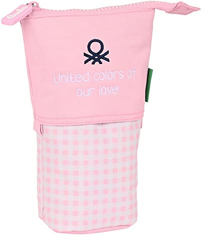 Safta- Trousse à Couverts Benetton Vichy 8 x 19 x 6 cm, 812253898, Multicolore