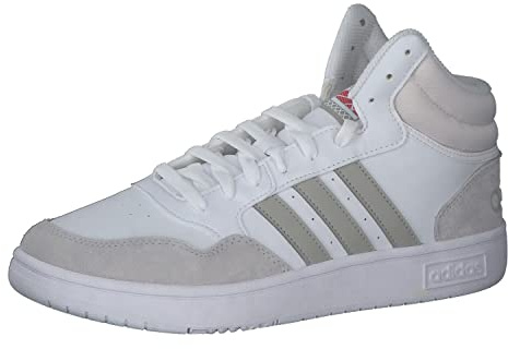Adidas Herren Hoops 3.0 Mid Lifestyle Basketball Classic Vintage Shoes, Cloud White/Metal Grey/Grey one, 45 1/3 EU