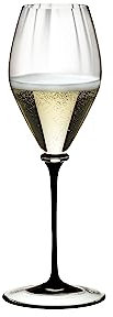 Riedel 2-Piece Fatto A Mano Performance Champagne Glass with Black Stem, 13 Oz