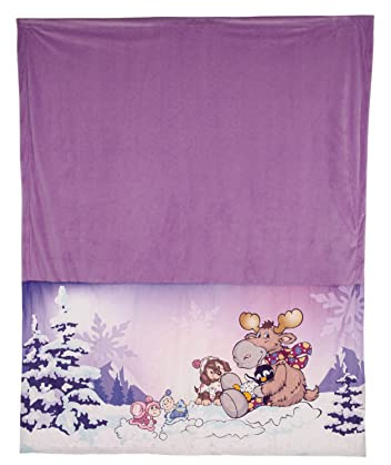 NICI 49333 Cosy Winter 140x175cm lila-Nachhaltige Kuscheldecke für Babys & Kinder-Flauschige Plüschdecke-Warme Decke für Mädchen & Jungen
