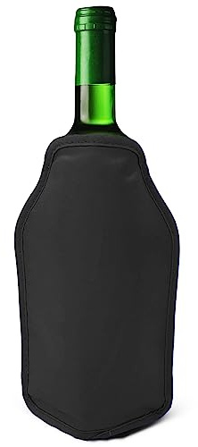 Joejis - Glacière pour bouteille de vin - 1 pièce - Noir - Parfait pour refroidir les bouteilles de vin, de prosecco, de champagne - Idéal pour les dîners, pique-niques, festivals…